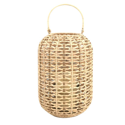 Rattan Lanterm with Glass