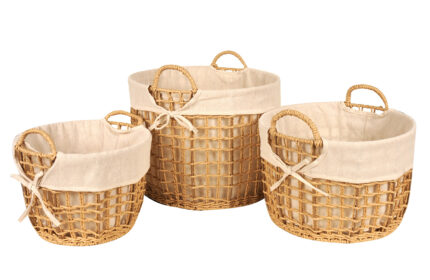 Set de Canastos Bajos Sofia  Natural x3