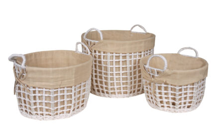 Set de 3  Canastos Bajos Sofia  White