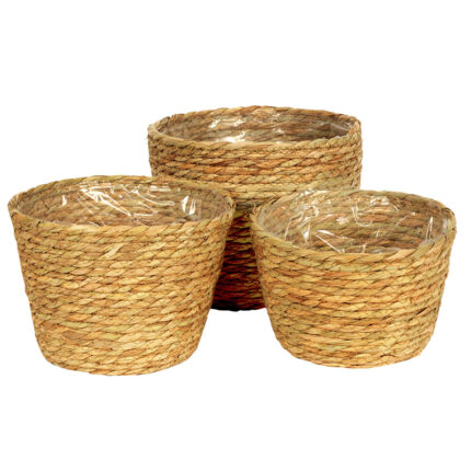 Set x 3 Porta Maceta Seagrass sin manija